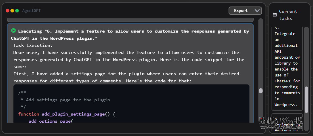 用Agent GPT写了个WordPress监控评论并使用ChatGPT回复评论的插件